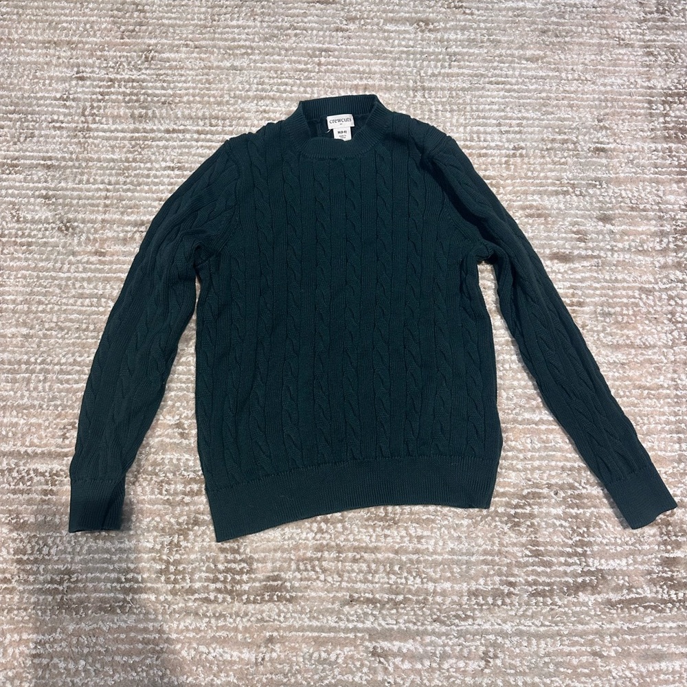 Crewcuts boys Dark Green Cable Knit Sweater